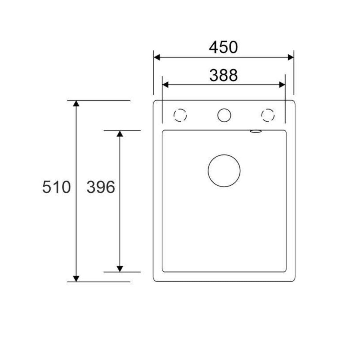 Päältä Asennettava Allas Luka 6 Musta Komposiitti 5929346