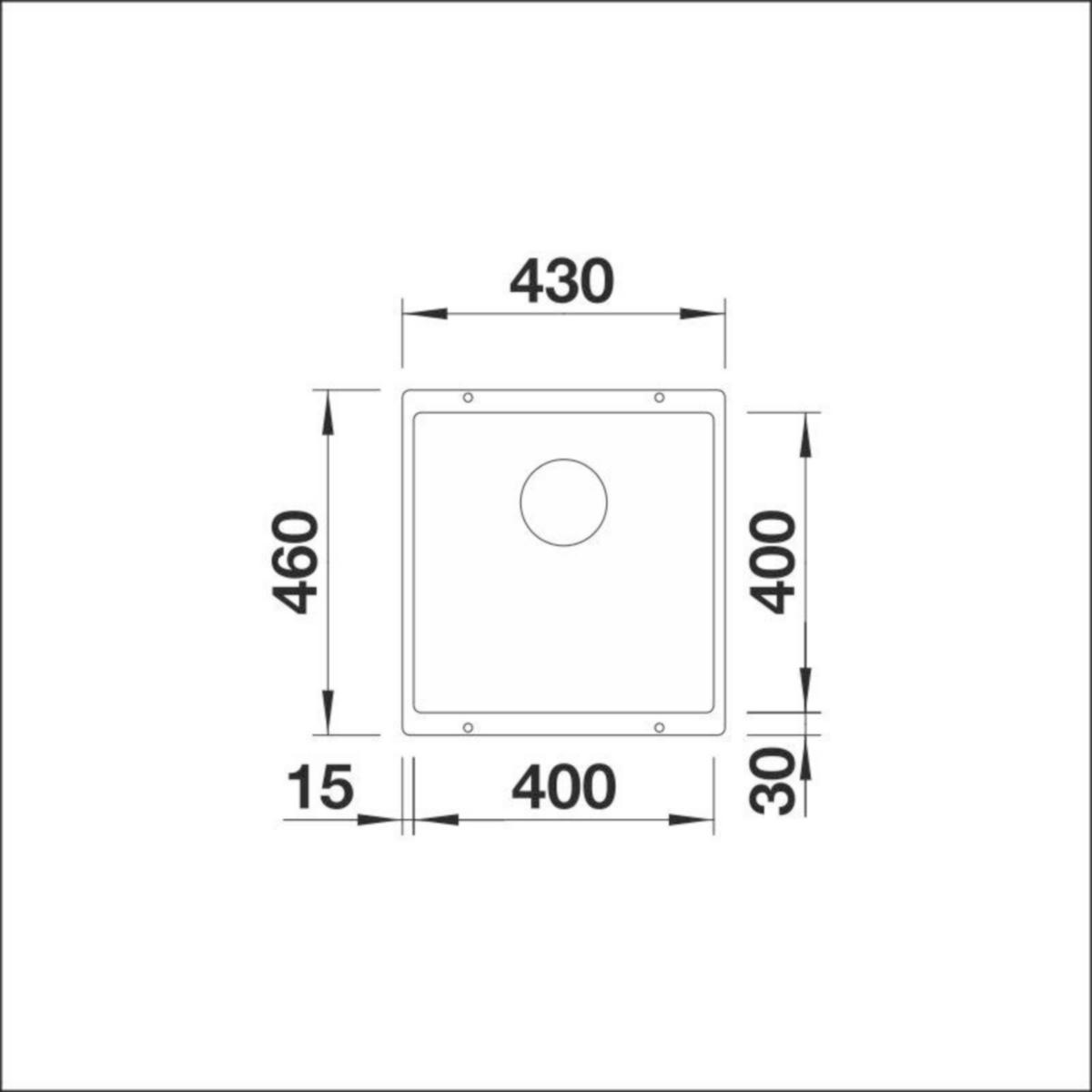 Altapäin Kiinnitettävä Allas Subline 400-U Silgr Mattamusta [5928929]