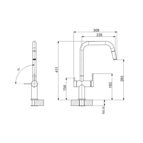 Keittiöhana Apk 22054Sa Linopin-Sa Musta [6285806]