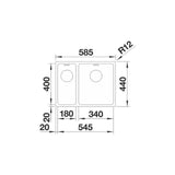 Altapäin Kiinnitettävä Allas Rst Blanco Andano 340/180 - Uv 10643UV [5928018] | lvitarvikkeet.fi