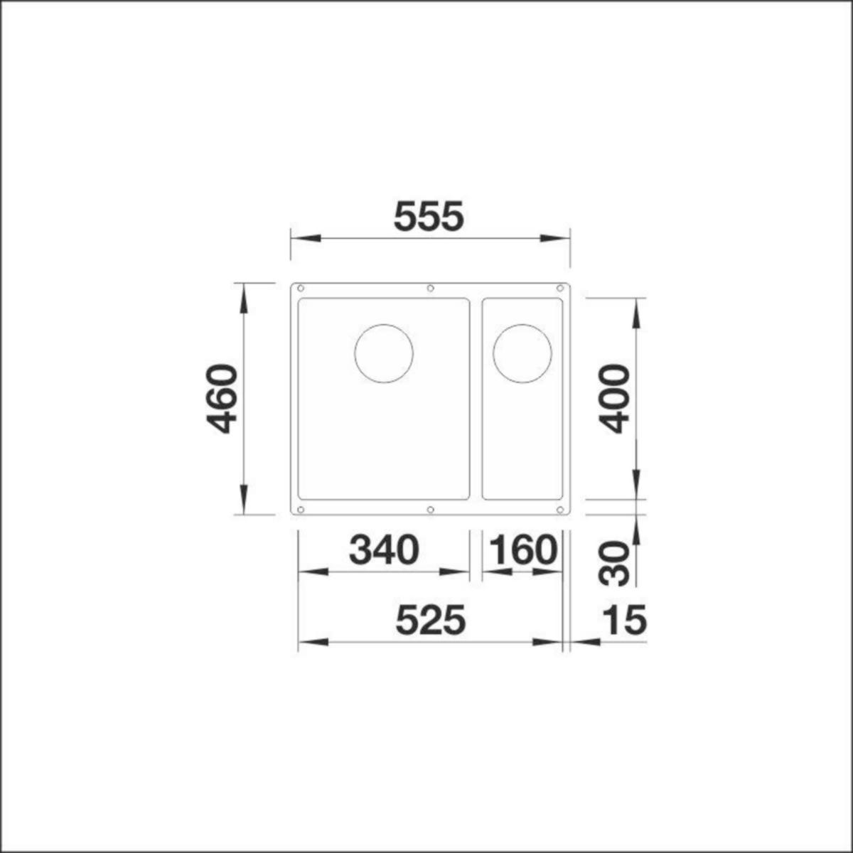 Altapäin Kiinnitettävä Allas Subline 340/160-U Silgr Tart L [5928922]