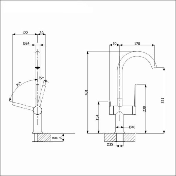 Keittiöhana Apk 21231A Round - A Kromi [6285288] | lvitarvikkeet.fi