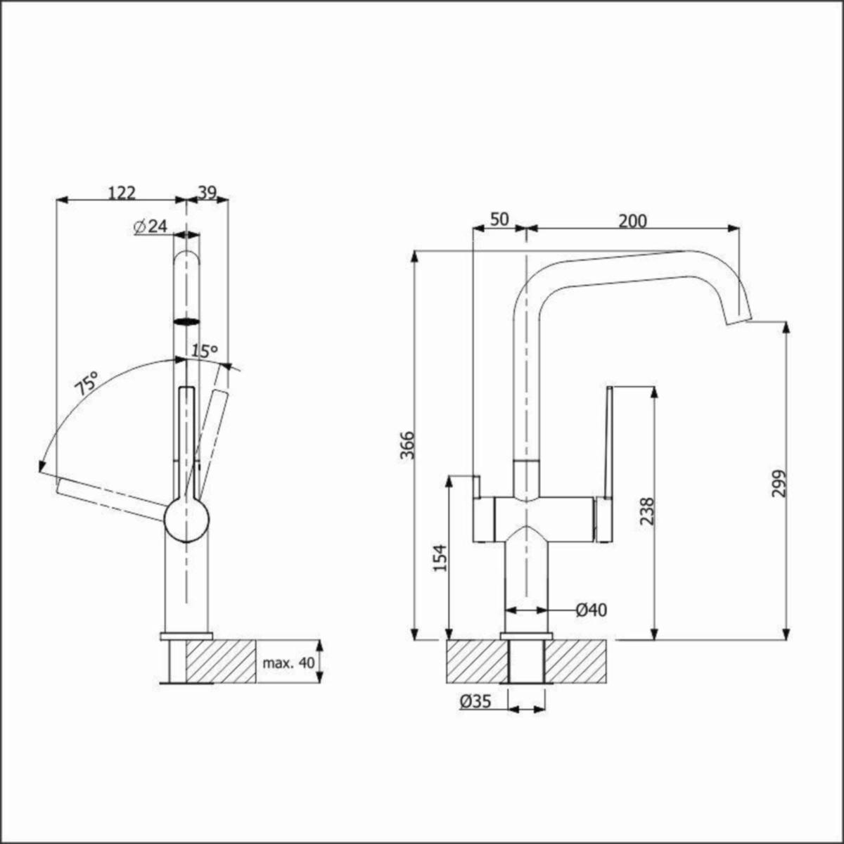 Keittiöhana Apk 21303A Lino - A Volcano Harmaa [6285285] |