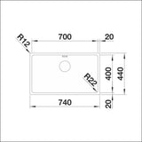 Upotettava - /Huullosallas Rst Blanco Andano 700 - Ifn 10673IFN [5928006] | lvitarvikkeet.fi