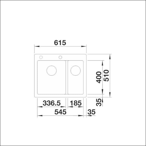 Päältä Asennettava Allas Blanco Pleon 6 Split Silgr Val 5928792