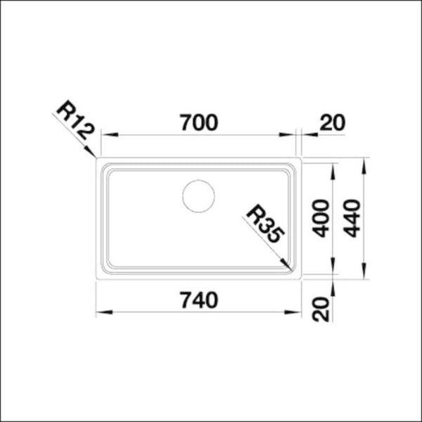 Altapäin Kiinnitettävä Allas Etagon 700-U Rst [5928867]