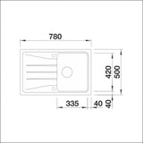 Päältä Asennettava Allas Blanco Sona 45 S Silgr Soft Va 5929317