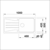 Upotettava Allas Blanco Sona Xl 6 S Silgr Anthr 5928599