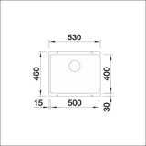 Altapäin Kiinnitettävä Allas Subline 500-U Silgr Soft Valk 5929335