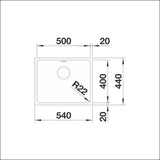 Altapäin Kiinnitettävä Allas Rst Blanco Andano 500 - U 10633U [5928016] | lvitarvikkeet.fi