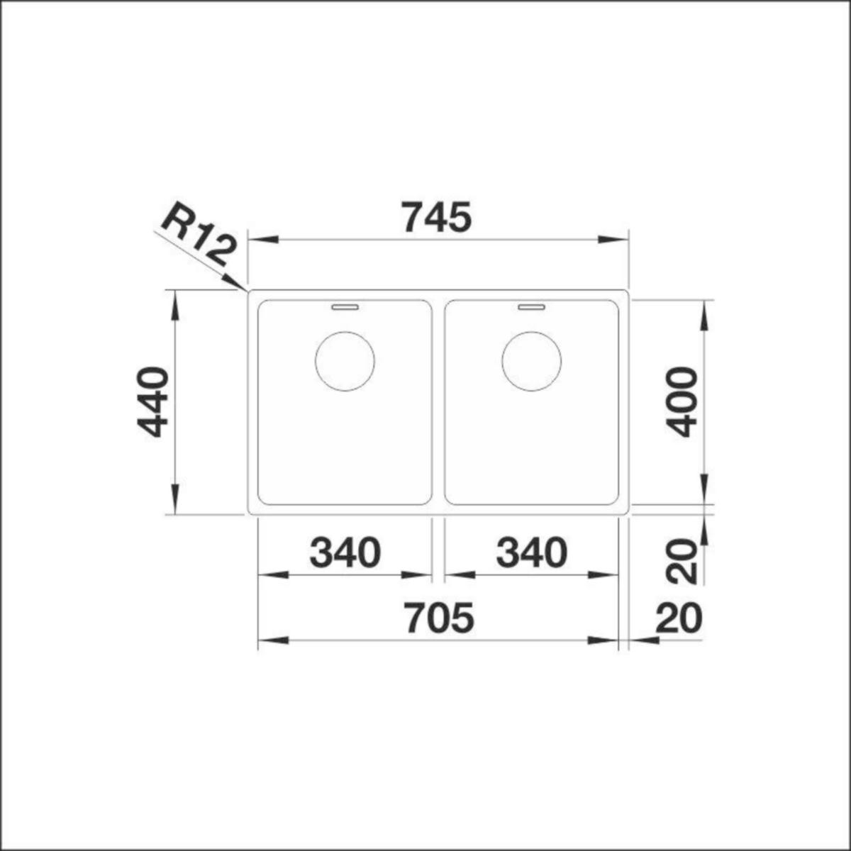 Upotettava - /Huullosallas Rst Blanco Andano 340/340 - Ifn 10873IFN [5928549] | lvitarvikkeet.fi