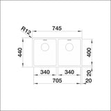 Upotettava - /Huullosallas Rst Blanco Andano 340/340 - Ifn 10873IFN [5928549] | lvitarvikkeet.fi