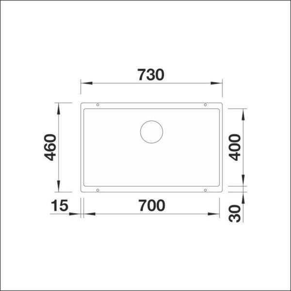 Altapäin Kiinnitettävä Allas Subline 700-U Silgr Valkoinen 5928955