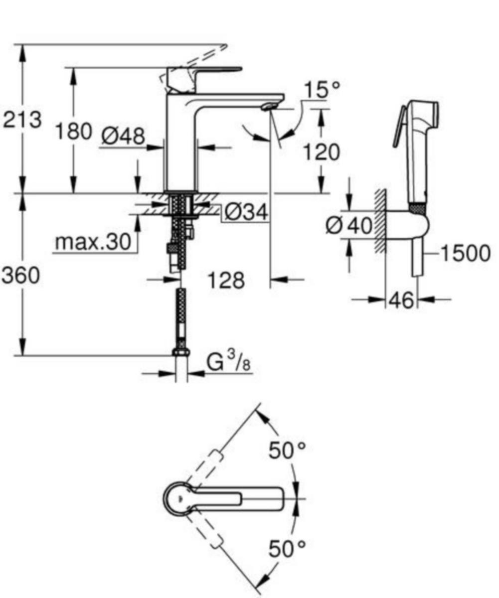 Pesuallashana Grohe Lineare Hygienica Bideehana [6125163]