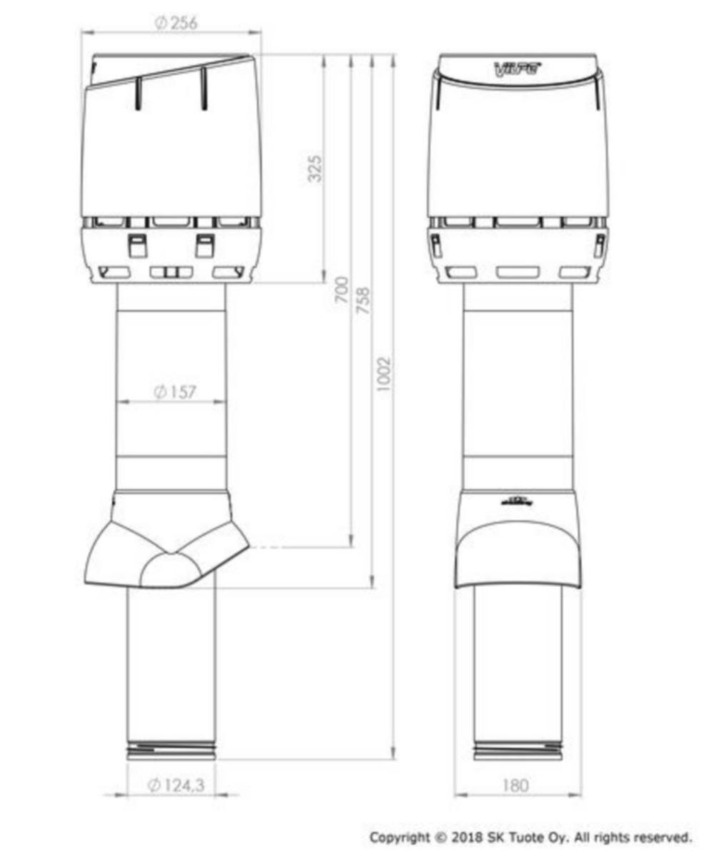 Poistoputki Vilpe 125P/IS/700 Flow ruskea [7820266]