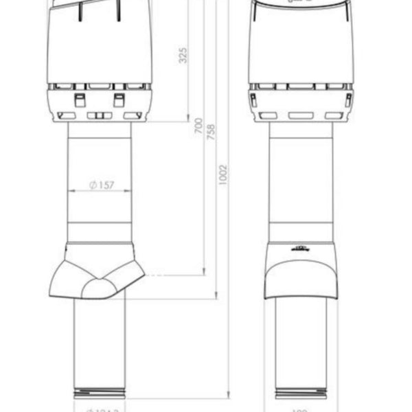 Poistoputki Vilpe 125P/IS/700 Flow ruskea [7820266]