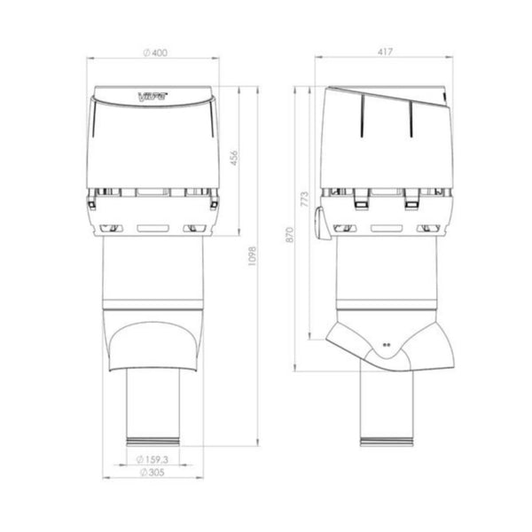 Poistoputki Flow P-Sarja Vilpe 35011D 160P/Is/700 Xl An 7820611