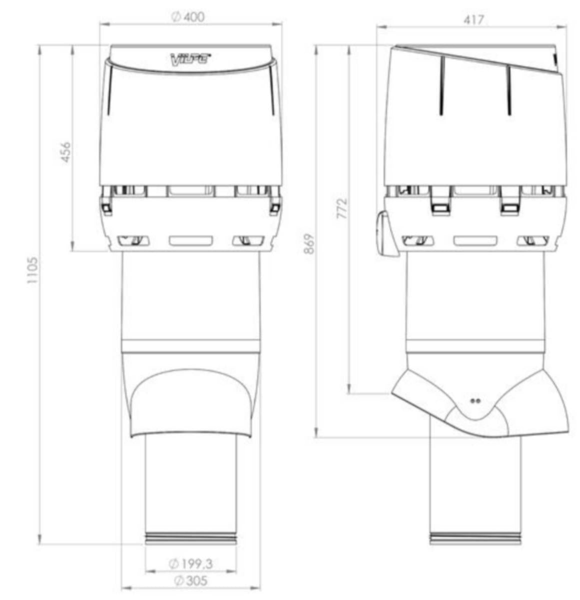 Poistoputki Vilpe Flow P-sarja XL 200P/IS/700 [7820355]