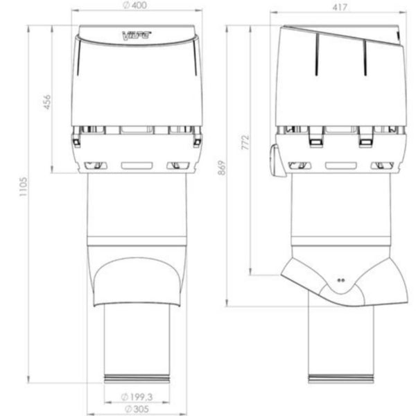 Poistoputki Vilpe Flow P-sarja XL 200P/IS/700 [7820355]