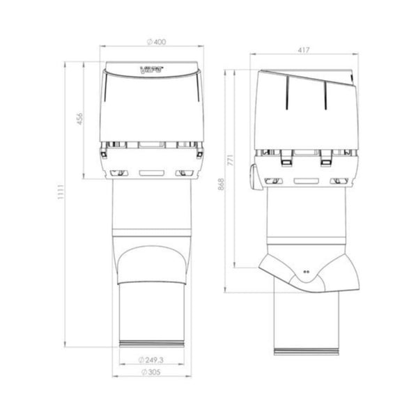 Poistoputki Flow P-Sarja Vilpe 350142 250P/Is/700 Xl Tp 7820366
