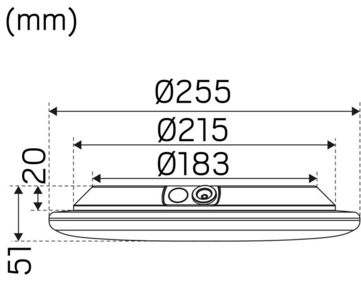 Pinta-Asennusvalaisin Moon Ip44 1180Lm 12W 3/4K Wh Dim
