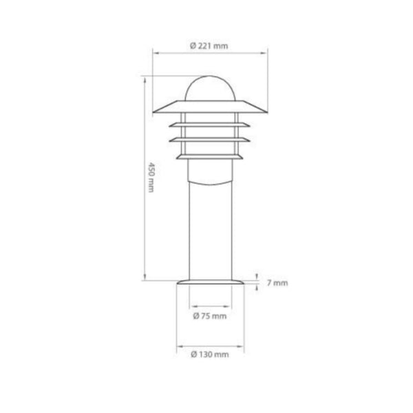 Pihapiirivalaisin Airam käpylä bollard Pihapiirival IP44 E27 glc rst H450 [4107070]