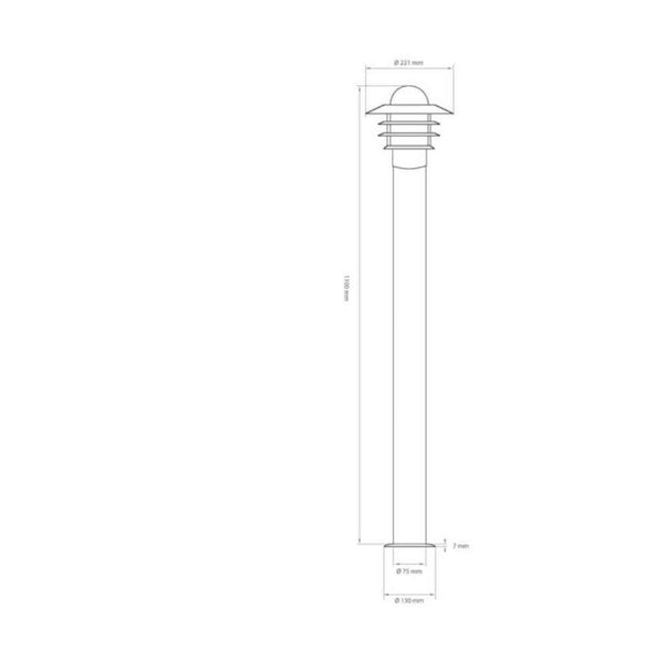 Pihapiirivalaisin Airam käpylä bollard Pihapiirival IP44 E27 glc wh H1100 [4107605]