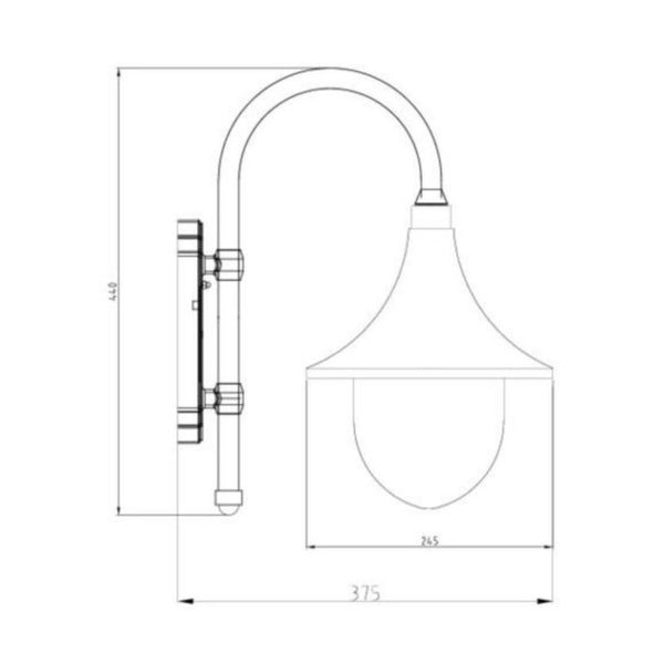 Seinävalaisin Kartano Trumpet Ip44 E27 Pcc White [4116403] |
