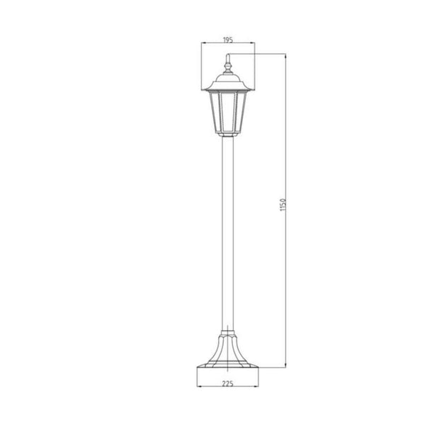 Pihapiirivalaisin Airam kartano bollard Pihapiirival IP44 E27 glc bk [4107198]