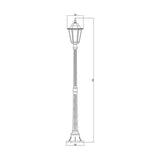 Pihapiirivalaisin Airam kartano pole IP44 E27 glc wh [4107199]