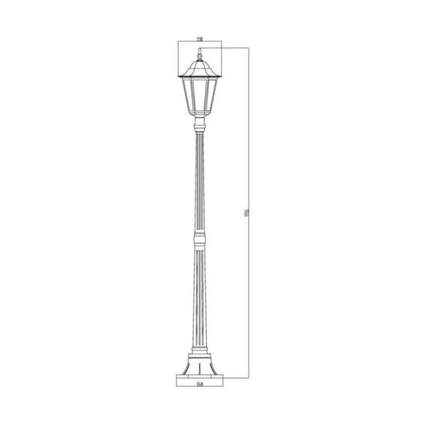 Pihapiirivalaisin Airam kartano pole IP44 E27 glc wh [4107199]