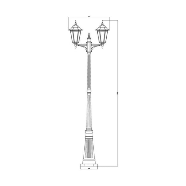 Pihapiirivalaisin Airam kartano pole twin Pihapiirival IP44 2XE27 glc wh [4116401]
