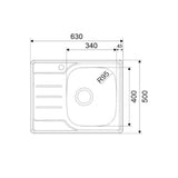 Päältäasennettava Allas Rst Danex 45-S Mini, Oikea 5929348