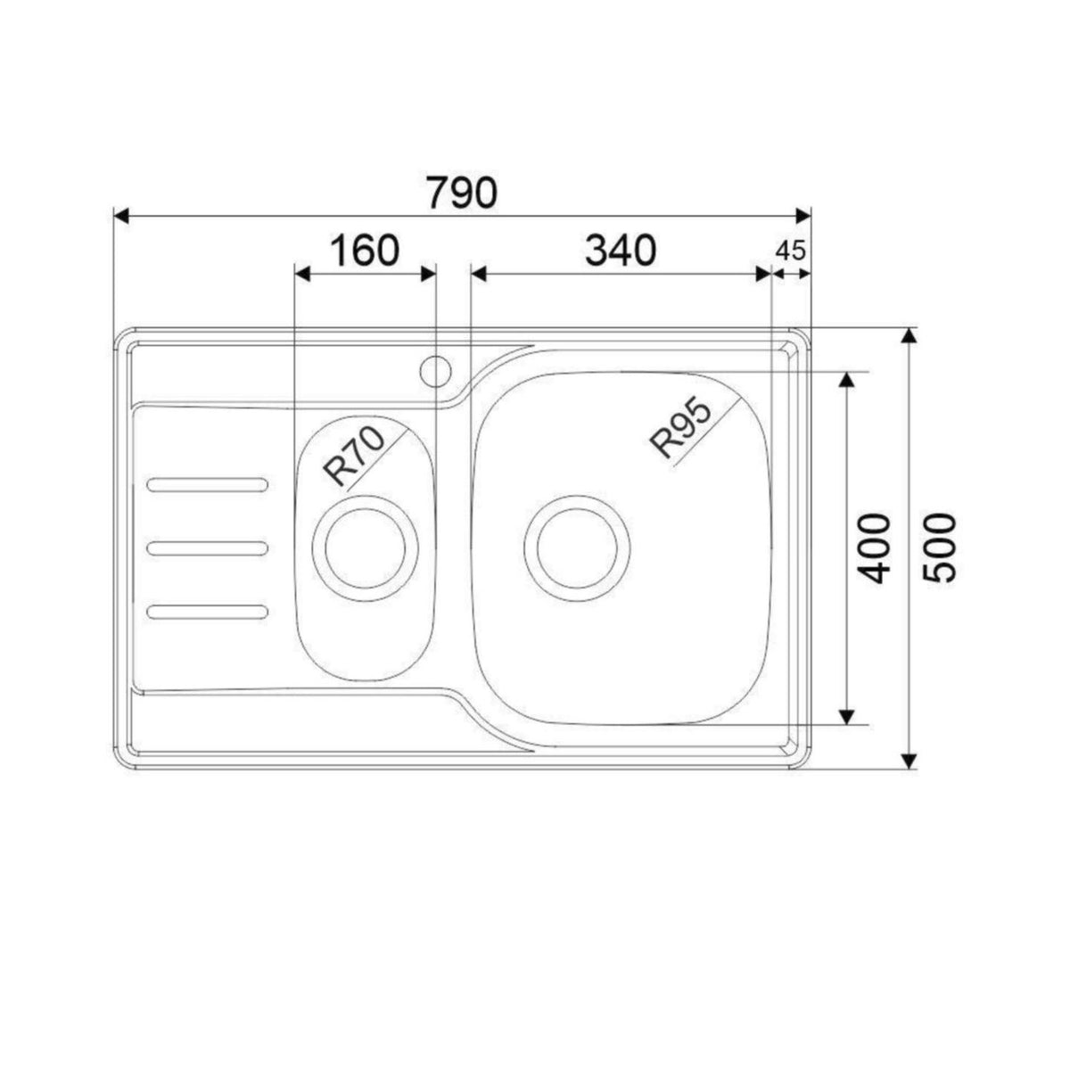 Päältäasennettava Allas Rst Danex 6-Ts Mini, Oikea 5929354