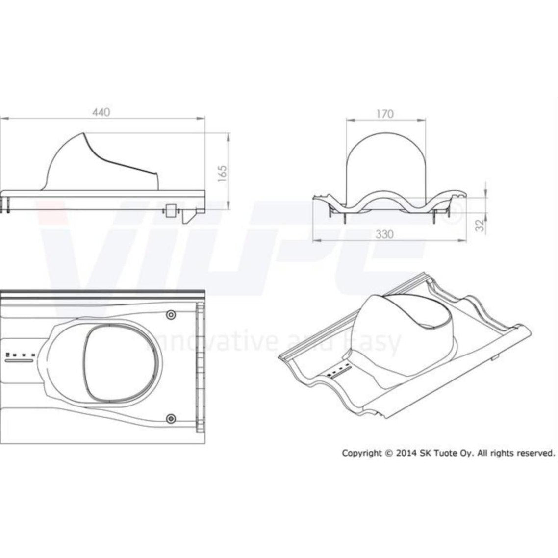 Kattoläpivienti Click Vilpe 360048 Tiili Pun [7820655] |
