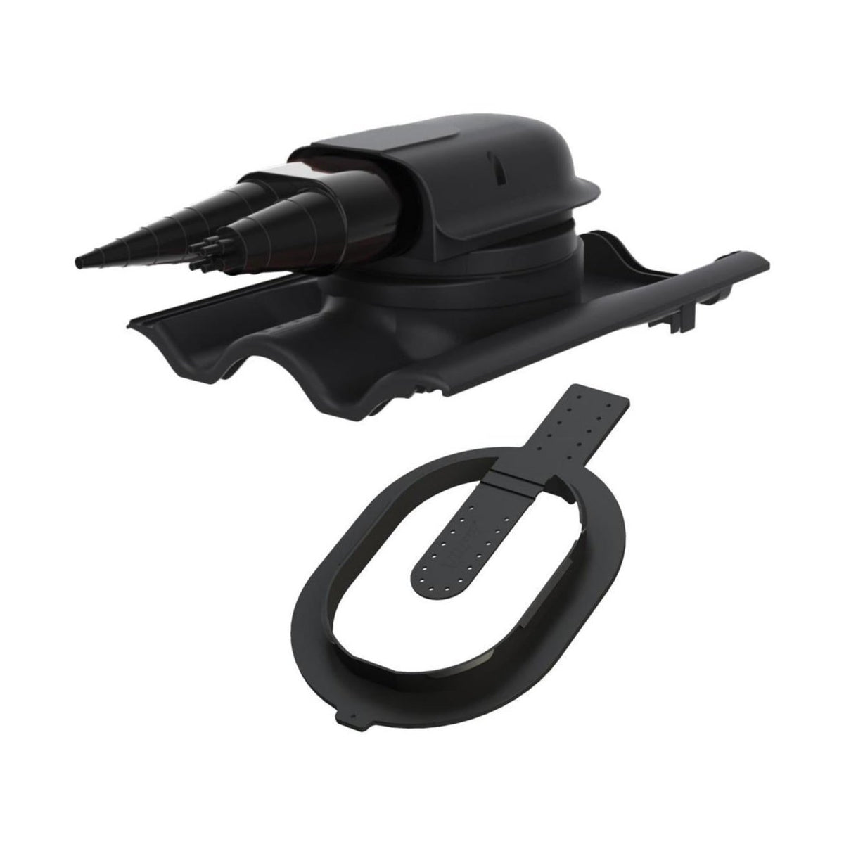 Kattoläpivienti Click Vilpe 360202 Solar Tiili Mus [7820716] |