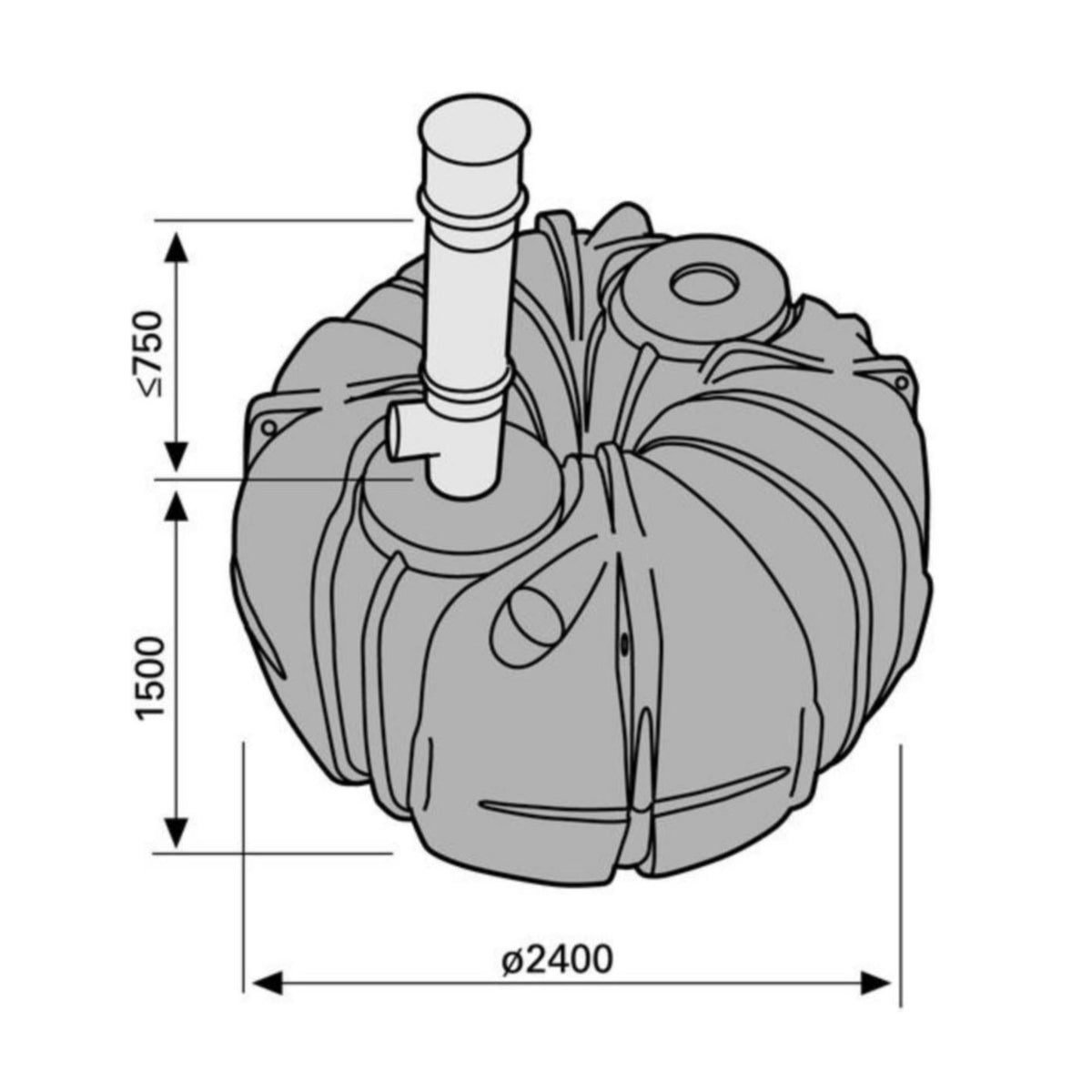Lokasäiliö Umpisäiliö 5.3 M3/200 Uponor 1003561 PE [3625157] |