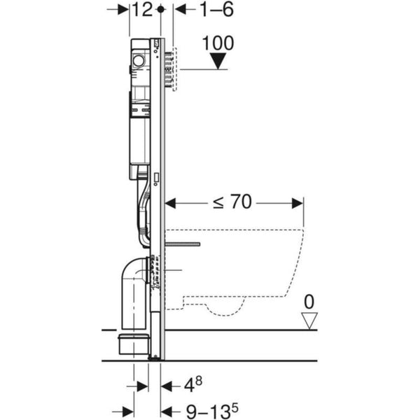 Seinä-WC asennusteline Geberit Duofix korkea Sigma 112cm [5756992]