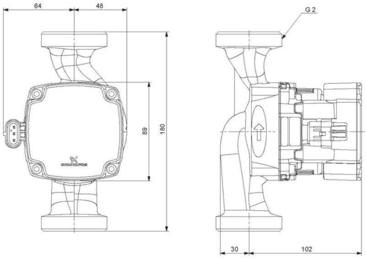 Lämpöjohtopumppu Grundfos Alpha1 go 32-40 180 220-240V 9 [4616587]