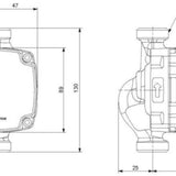 Lämpöjohtopumppu Grundfos Alpha1 go 15-60 130 220-240V 9 [4616586]