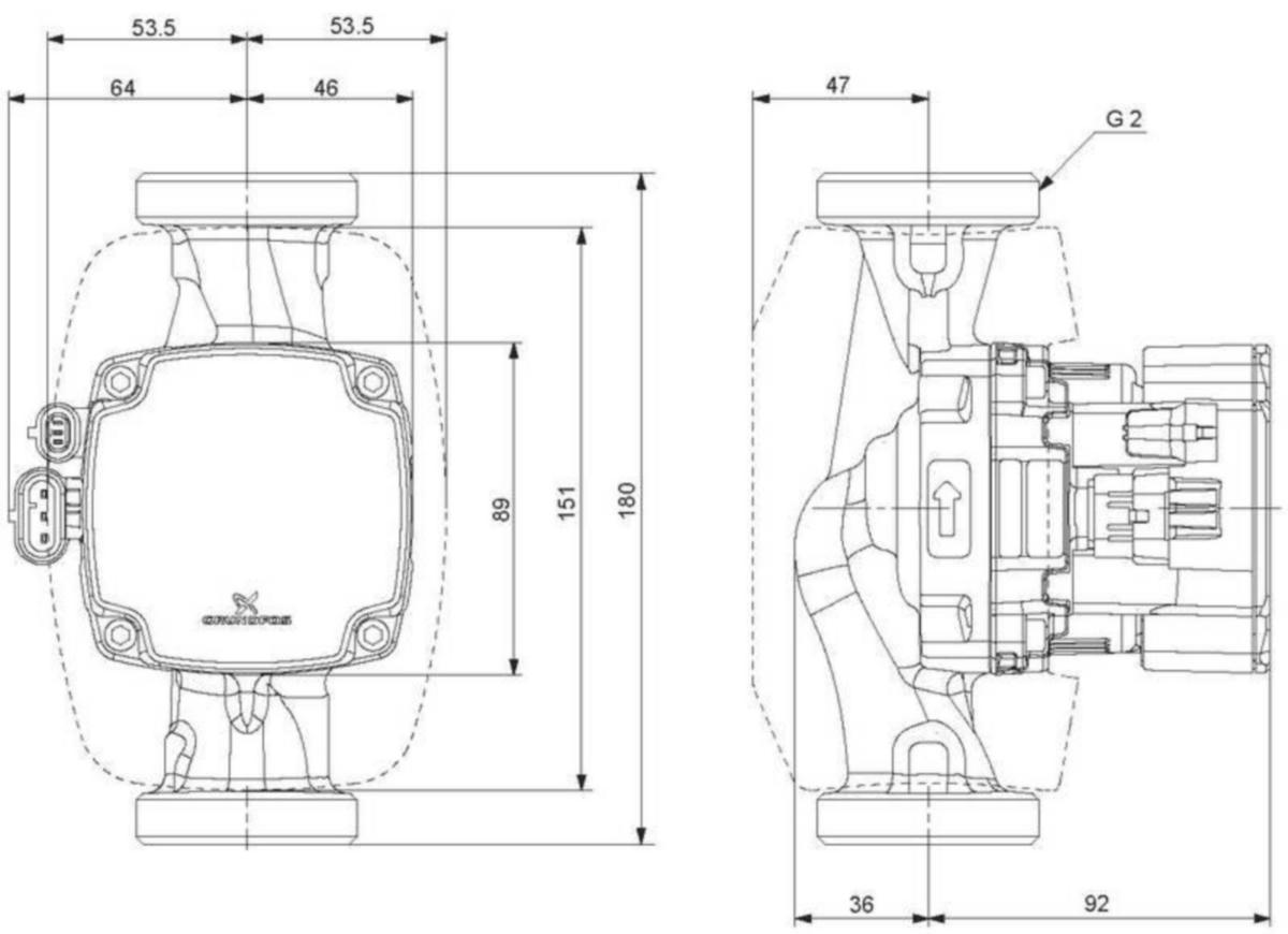 Lämpöjohtopumppu Grundfos Alpha2 go 32-40 180 220-240V 9 [4616575]