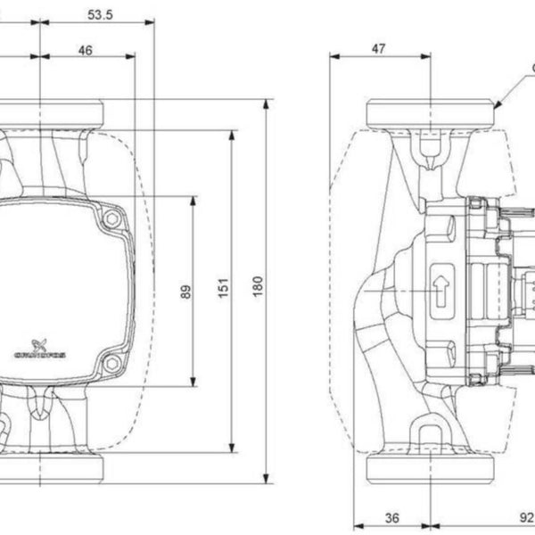 Lämpöjohtopumppu Grundfos Alpha2 go 32-40 180 220-240V 9 [4616575]