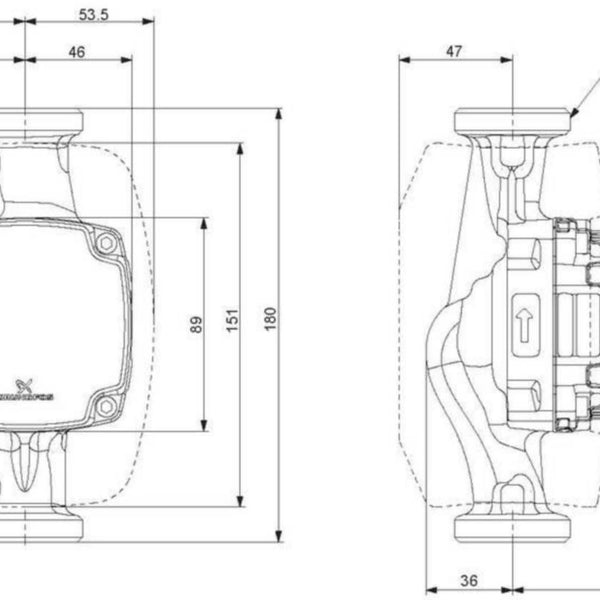 Lämpöjohtopumppu Grundfos ALPHA2 25-60 180 1x230V 50Hz 6H [4615340]