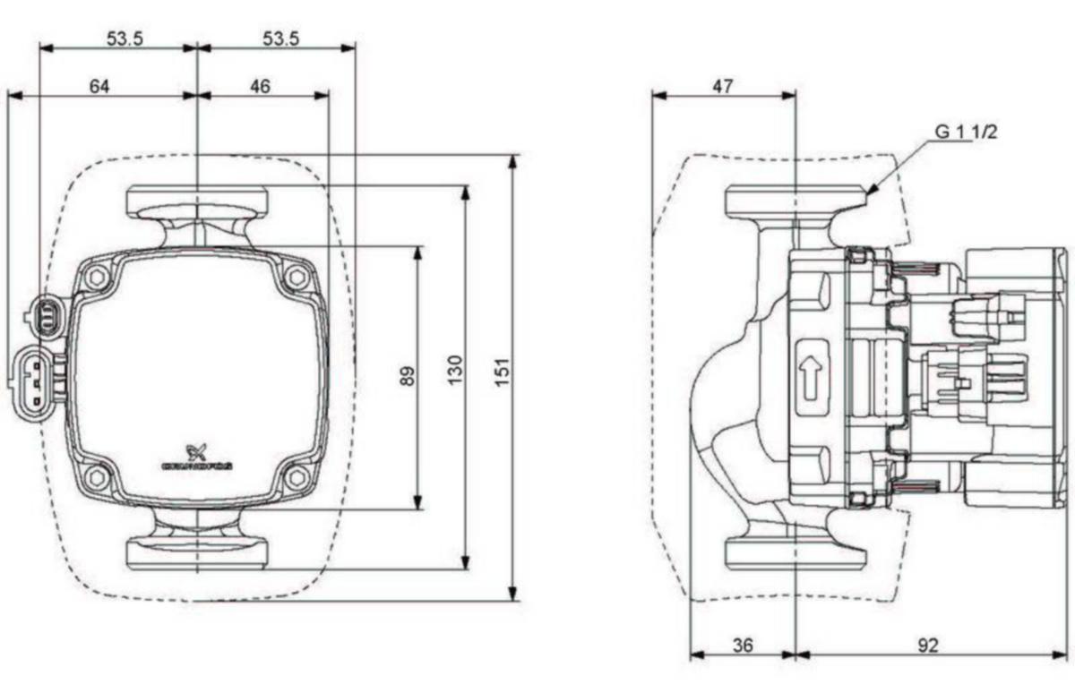 Lämpöjohtopumppu Grundfos ALPHA2 GO 25-60 130 220-240V 9 [4616573]