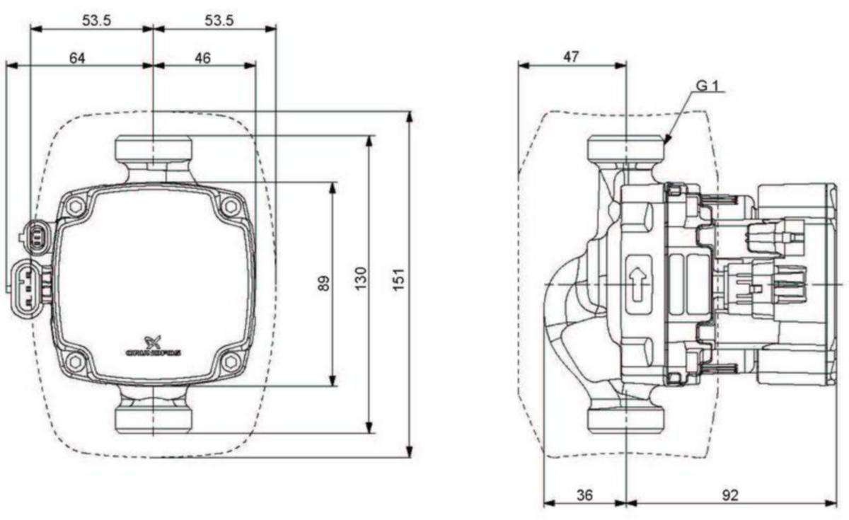 Lämpöjohtopumppu Grundfos ALPHA2 GO 15-60 130 220-240V 9 [4616574]