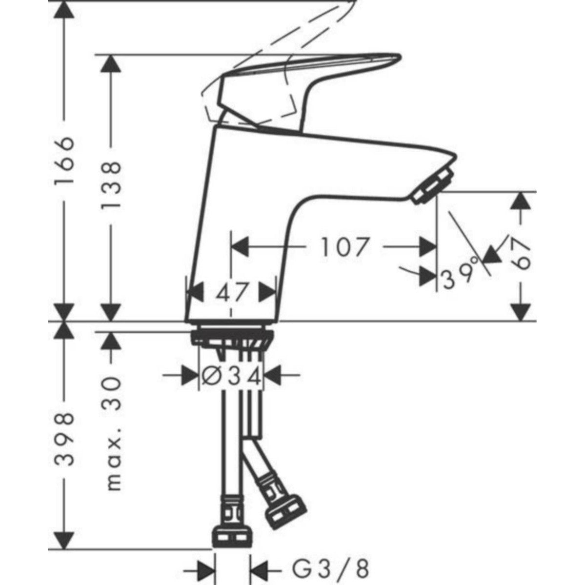 Pesuallashana Hansgrohe 71330000 Logis 70 Kromi [] |