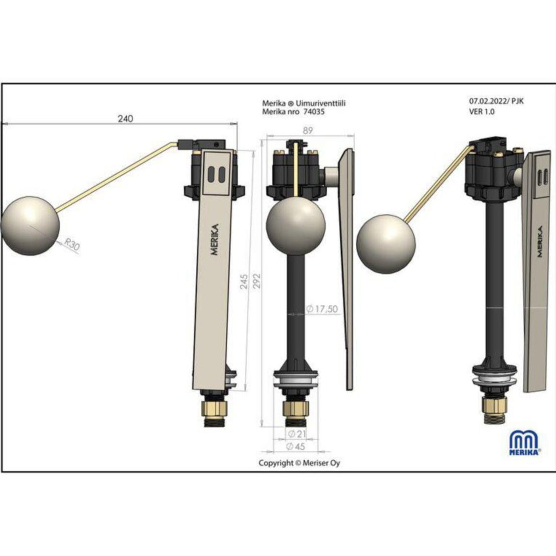 Uimuriventtiili Merika Trevi Basic/Aniara 74035 [5733003] |