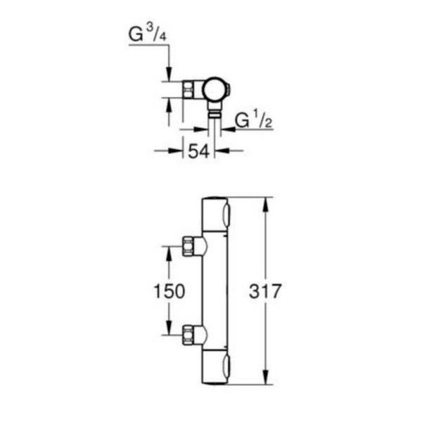 Suihkuhana 348032430 Grohe Grohtherm 500, mattamusta [6325214]