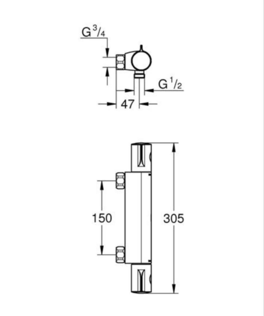 Suihkutermostaatti 1022072430 Grohe Grohtherm 800 musta [6325216]