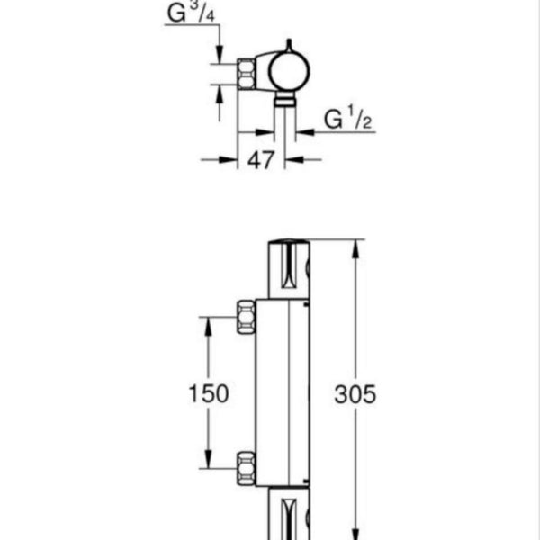 Suihkutermostaatti 1022072430 Grohe Grohtherm 800 musta [6325216]